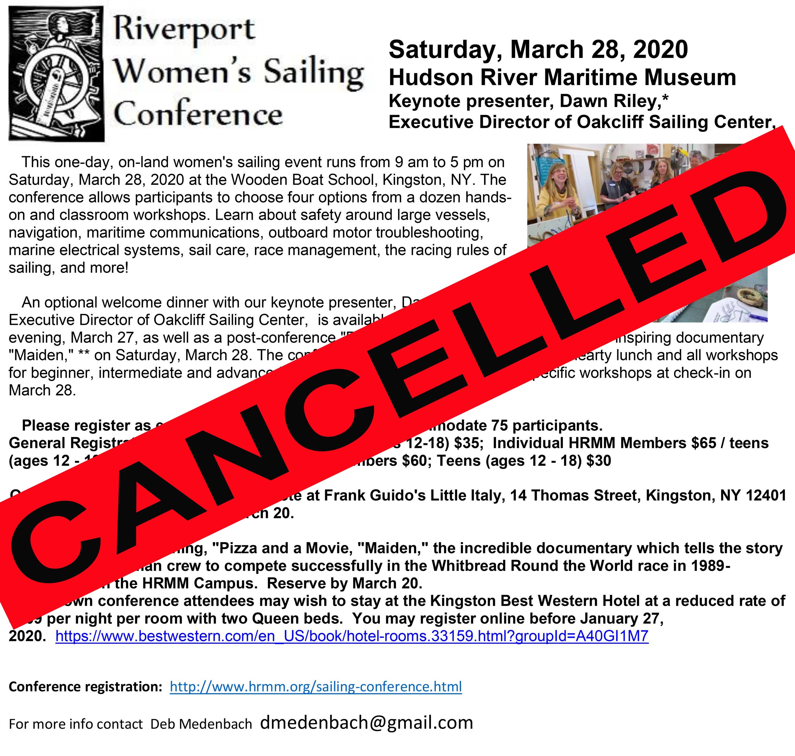 SAILING CONFERENCE FLYER 2020 CANCELLEDpsd Hudson River Yacht